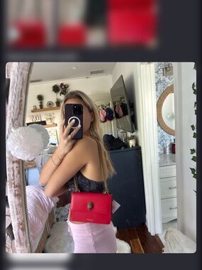 Red Leather Shoulder Bag Kurt Geiger brand new with tag